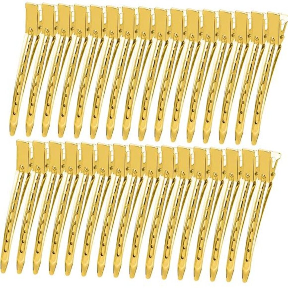 3.5 Inch Metal Duck Billed Clips with Holes - Alligator Curl Clips for Styling
